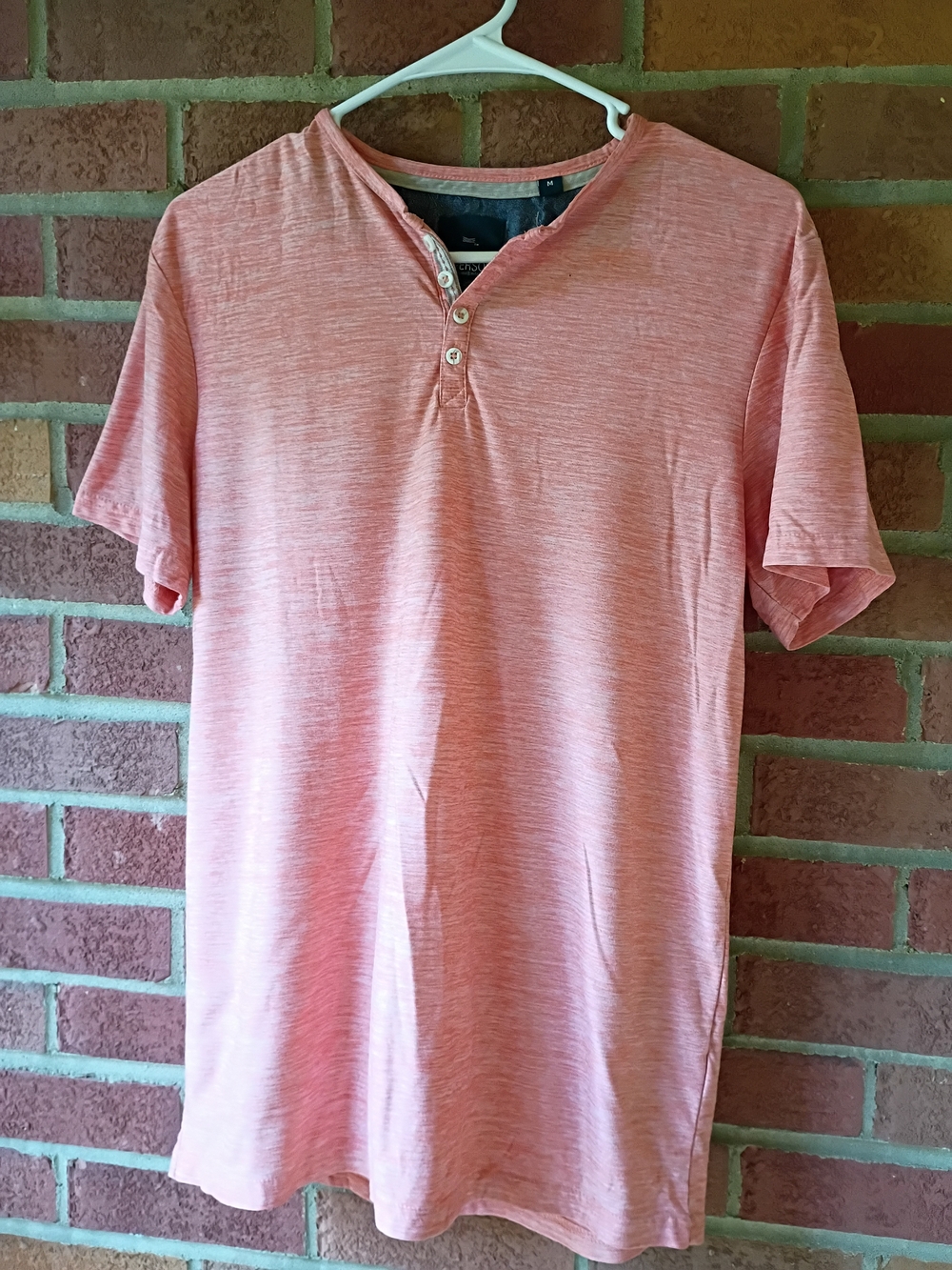 Bruno Milano Men's Coral Short-Sleeve Henley Shirt